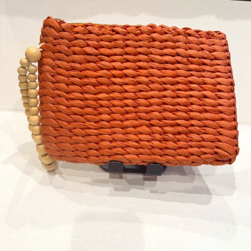 A New Day: Seagrass Terra Cotta Orange Clutch/Wristlet - Picture 1 of 11